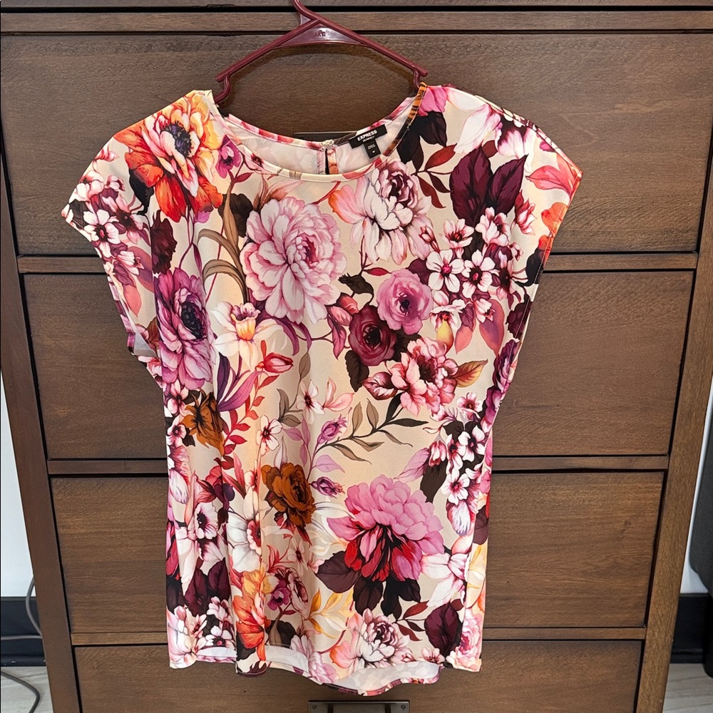 Express Multicolor Floral Women's Blouse Sz Medium